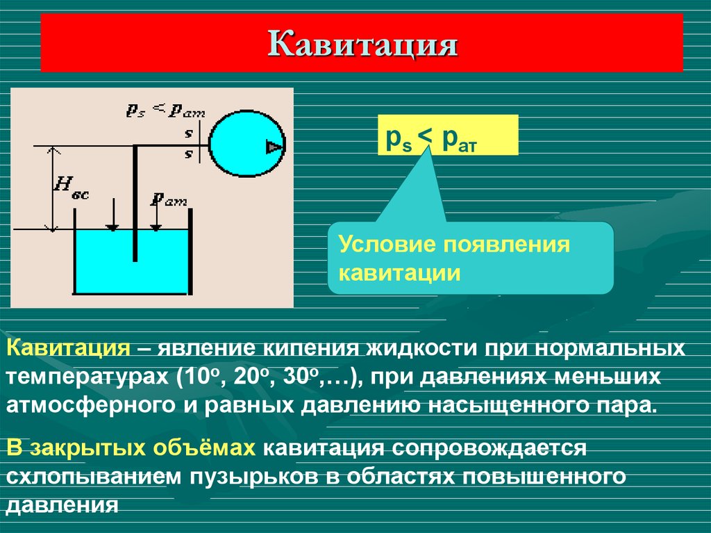 В чем состоит физическая картина явления кавитации