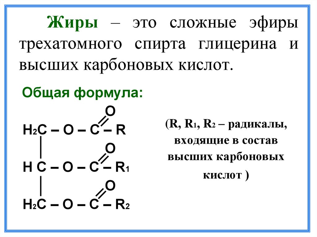 Состав жиров отражается схемой