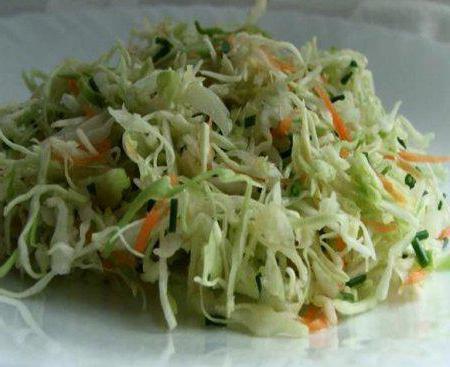 Салат из капусты с маслом калорийность