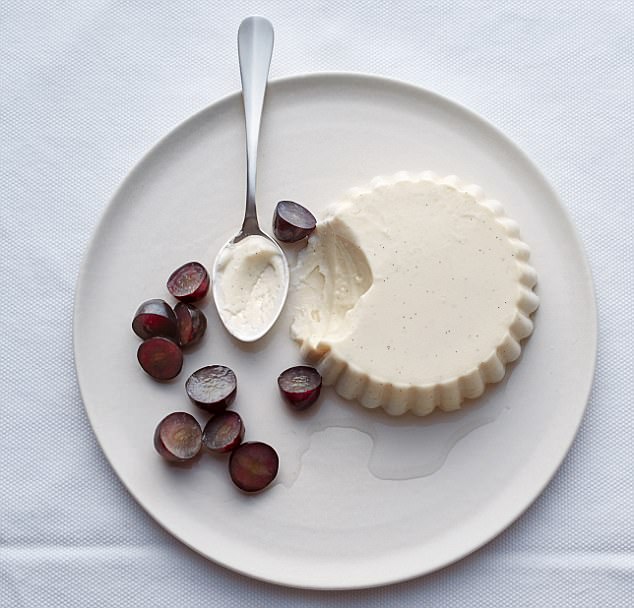 Greek yogurt makes for a delicate panna cotta; appropriately for such a dish it is lily-white, and is just as silky as if it were made with cream, but so much more nutritious