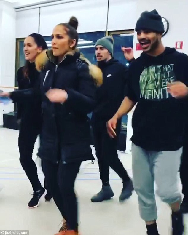 Work it: Lopez also took to social media to share a photo where she was dancing. 