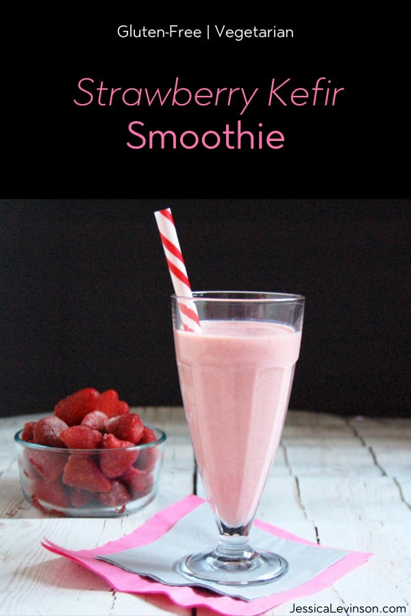 Strawberry Kefir Smoothie with text overlay