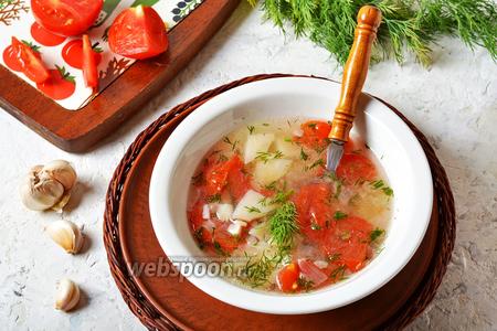Фото рецепта Картофельный суп с помидорами