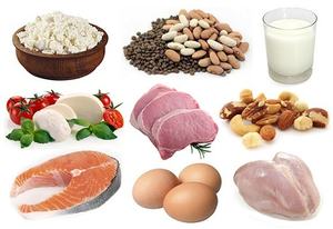 Большое количество белка содержится в основном в продуктах животного происхождения